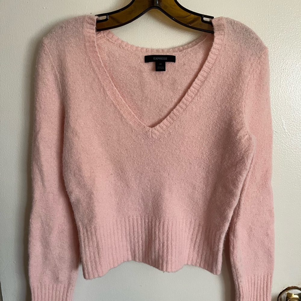 Y2K Express Soft Pink V-Neck Sweater